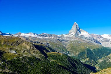 Matterhorn - güzel manzara, Zermatt, İsviçre
