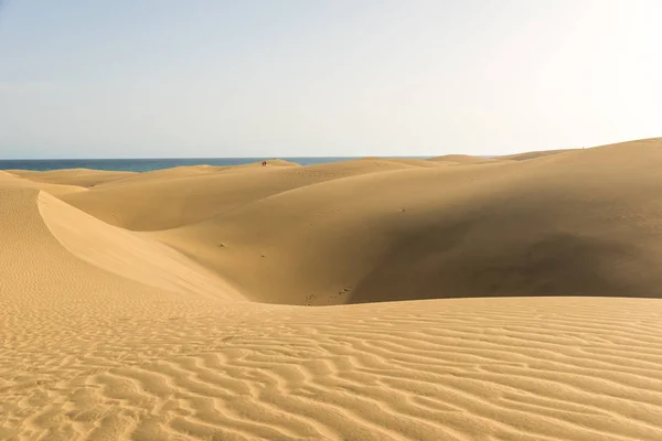 Wüste Mit Sanddünen Auf Gran Canaria Spanien — Stockfoto