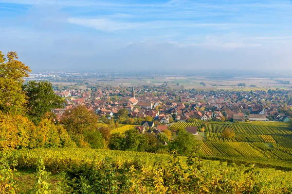 Schönes Dorf Kintzheim Elsass Frankreich — Stockfoto