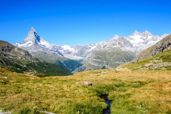 Matterhorn Creek Piękny Krajobraz Zermatt Szwajcaria — Zdjęcie stockowe