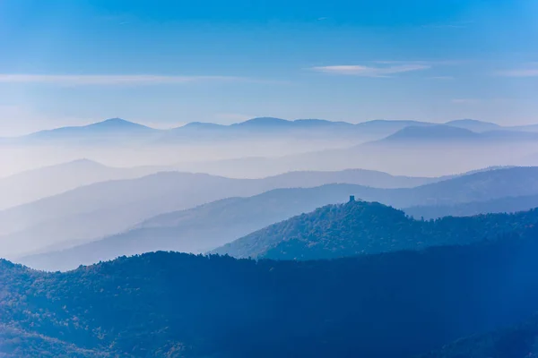 Pejzaż Piękny Czarny Las Niemcy Sylwetka Hills Pobliżu Alzacja Francja — Zdjęcie stockowe