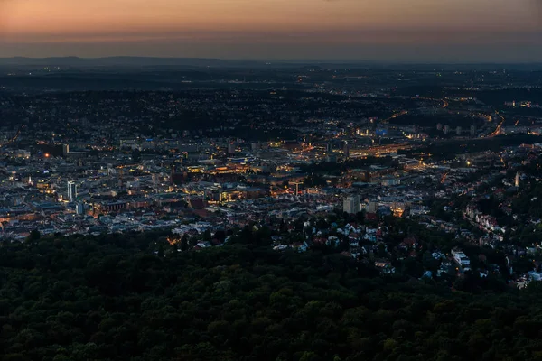 Stuttgart City Night Summer Travel Destinations Germany — Stock Photo, Image