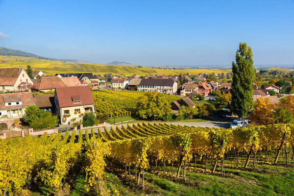 Хунавир - небольшая деревня в виноградниках Эльзаса - Франция
