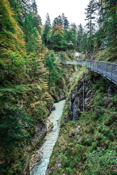 Leutaschklamm Desfiladero Salvaje Con Río Los Alpes Alemania —  Fotos de Stock
