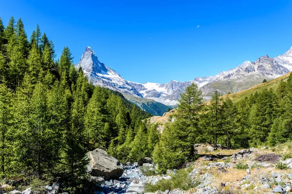 Matterhorn Creek Piękny Krajobraz Zermatt Szwajcaria — Zdjęcie stockowe