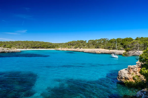 Bella Spiaggia Cala Amarador Mondrago Parco Naturale Maiorca Spagna Isole — Foto Stock