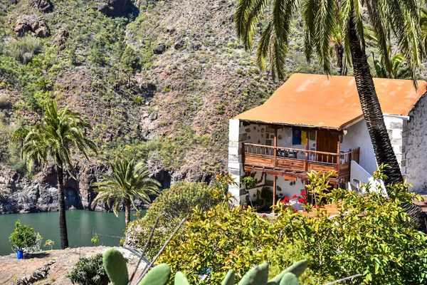 Lindo Lago Ayagaures Gran Canaria Espanha — Fotografia de Stock