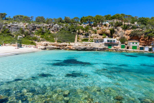 Cala Llombards Oraz Jedynie Piękna Plaża Zatoce Mallorca Hiszpania — Zdjęcie stockowe