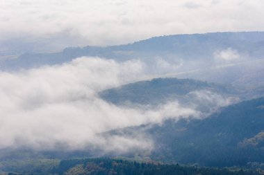 Manzara güzel Kara Orman, Almanya. Hills Alsace, Fransa yakın silüeti.