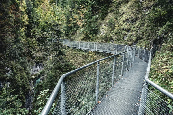 Leutaschklamm Desfiladero Salvaje Con Río Los Alpes Alemania — Foto de Stock