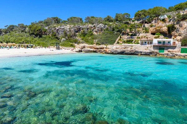 Cala Llombards Oraz Jedynie Piękna Plaża Zatoce Mallorca Hiszpania — Zdjęcie stockowe