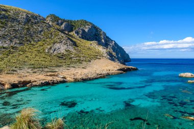 Cala figuera kap formentor - güzel sahil ve plaj, Mallorca, İspanya