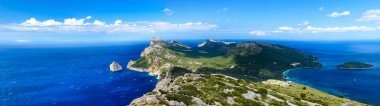 Cap Formentor de Mallorca, İspanya - güzel sahil Panorama görünüm