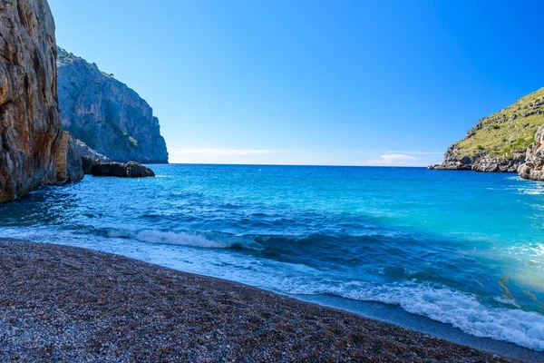 Torrent Pareis Canyon Con Bella Spiaggia Maiorca Spagna — Foto Stock