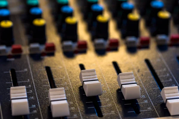Sound audio mixer close up