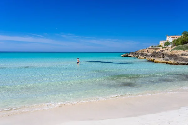 Strand Trenc Gyönyörű Tengerparton Mallorca Spanyolország — Stock Fotó