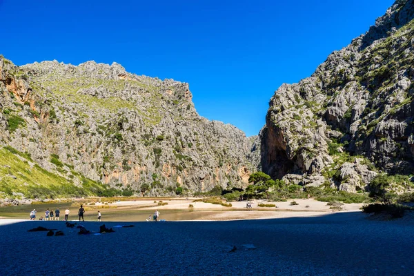 Torrent Pareis Canyon Con Bella Spiaggia Maiorca Spagna — Foto Stock