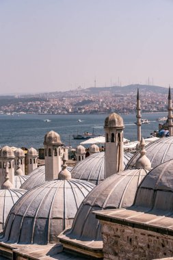 Cityscape of Istanbul at Golden Horn. Panorama view from the Eminonu district, Turkey. Touristic Destination in Europe. clipart