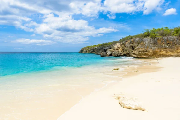 Pequena Praia Knip Areia Branca Paradisíaca Praia Com Céu Azul — Fotografia de Stock