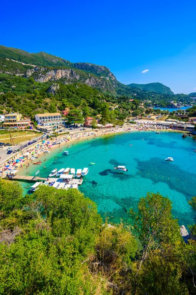 Plage Agios Spiridon Avec Eau Cristalline Azur Plage Blanche Dans — Photo