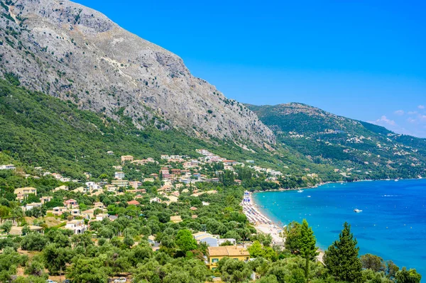 Barbati Beach Crystal Clear Azure Water Beautiful Landscape Scenery Paradise — Stock Photo, Image