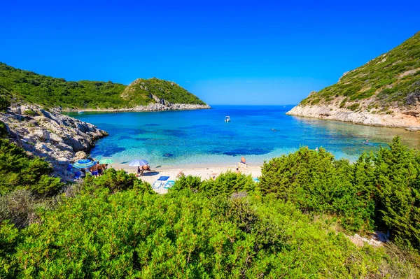 Afionas的Porto Timoni海滩是希腊爱奥尼亚岛 水温清澈的天堂双人海滩 — 图库照片