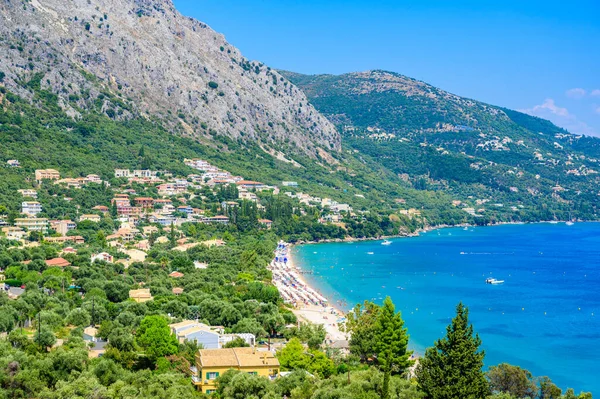 Barbati Beach Crystal Clear Azure Water Beautiful Landscape Scenery Paradise — Stock Photo, Image