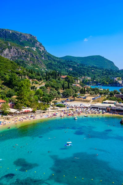 Plage Agios Spiridon Avec Eau Cristalline Azur Plage Blanche Dans — Photo