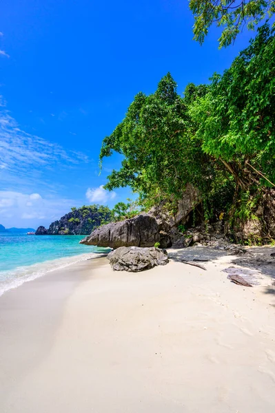 Tropical Papaya Beach Paradise Coast Nido Palawan Philippines Tour Route — Stock Photo, Image