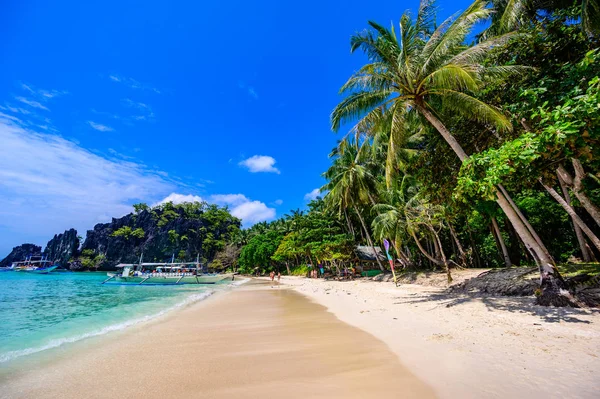 Tropical Papaya Beach Paradise Coast Nido Palawan Philippines Tour Route — Stock Photo, Image