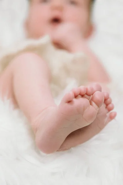Pies Bebé Lindo Recién Nacido Felices Momentos Familiares —  Fotos de Stock