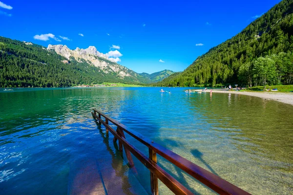 Haldensee Hermoso Lago Valle Tannheim Con Paisajes Montaña Alpes Tirol — Foto de Stock