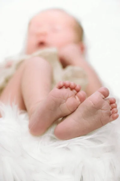 Baby Feet Cute Newborn Happy Family Moments — Stock Photo, Image