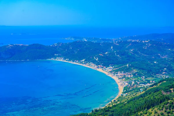 Agios Georgios Praia Baía Paraíso Belas Paisagens Montanha Ilha Corfu — Fotografia de Stock