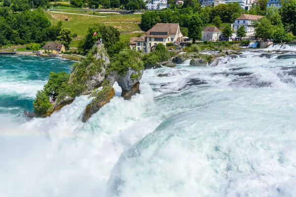 Rheinfall Rýnské Vodopády Švýcarsku Mezi Kantony Schaffhausen Curych Neuhausen Rheinfall — Stock fotografie