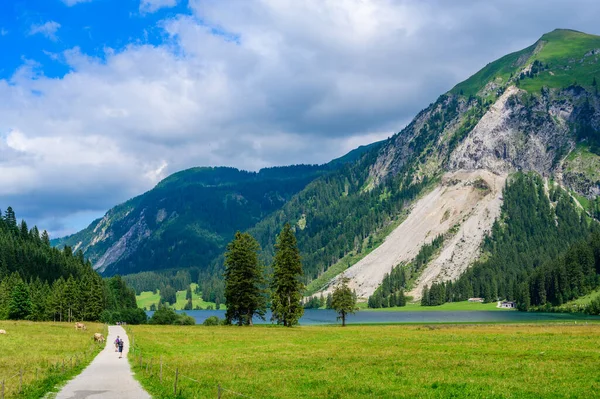 Tannheimer Tal Daki Vilsalpsee Vilsalp Gölü Avusturya Alpleri Ndeki Güzel — Stok fotoğraf