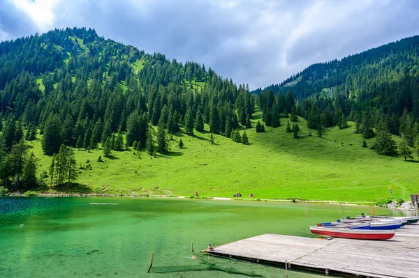 Vilsalpsee Vilsalp Lake Tannheimer Tal Beautiful Mountain Scenery Alps Austria — Stock Photo, Image