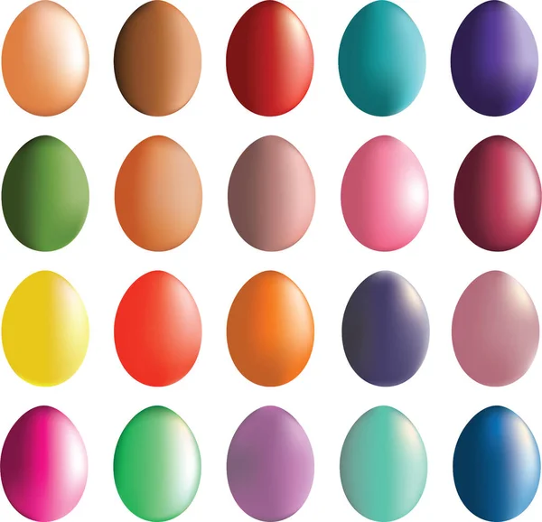 Easter Colored Eggs Isolated White Backgound — Stock Photo, Image