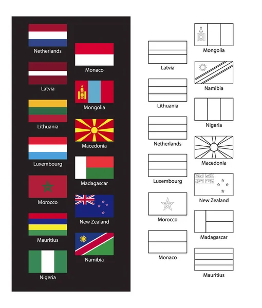 Kleurboek Met Wereldvlaggen — Stockfoto