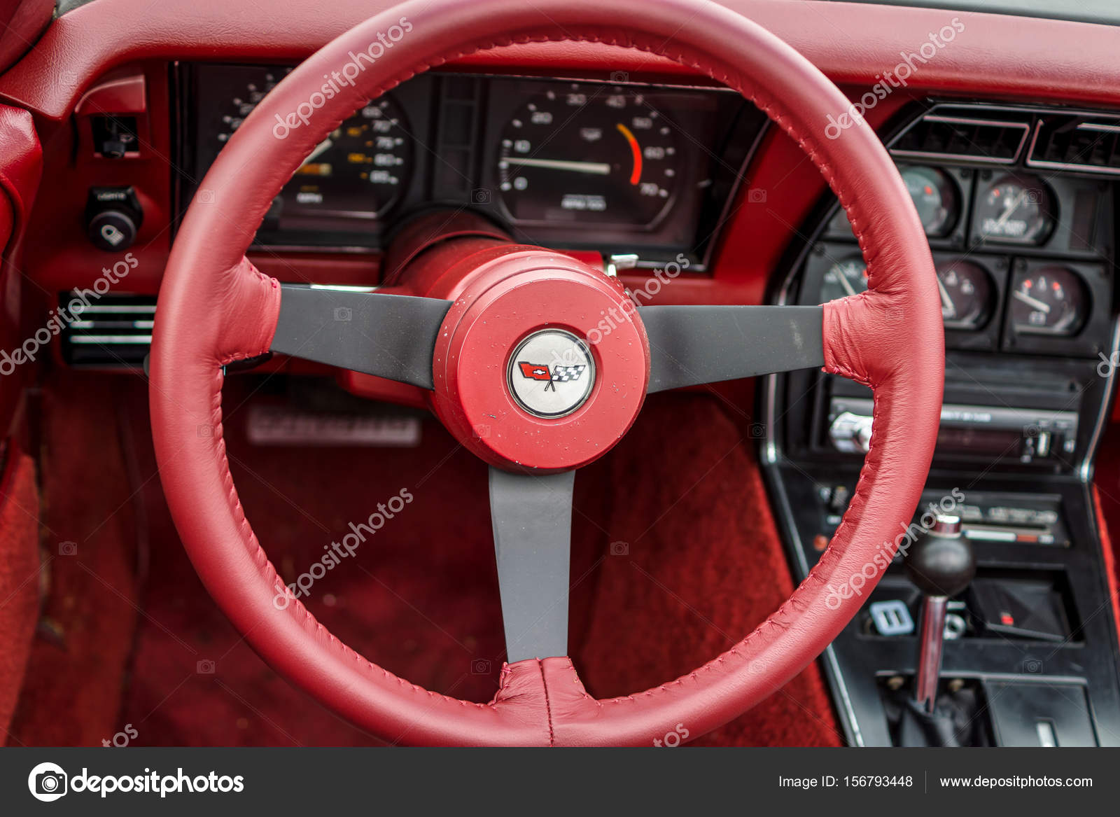 Interior Of The Sports Car Chevrolet Corvette C3 1982