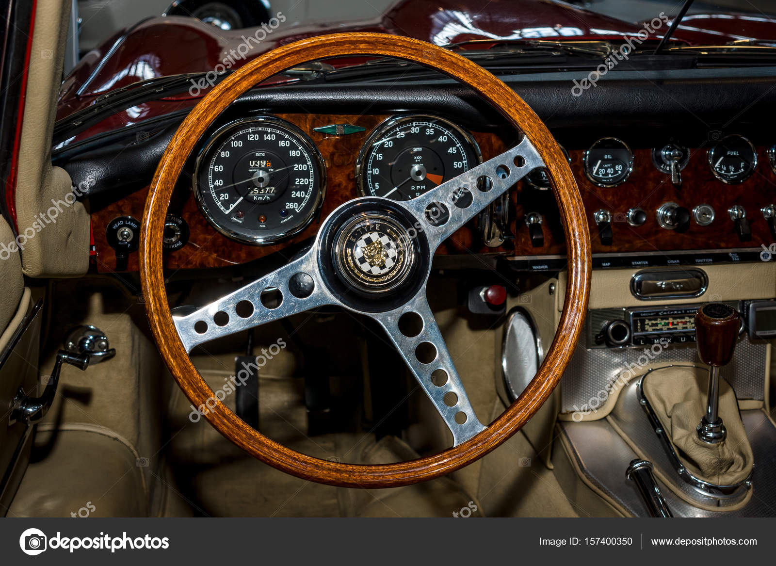 Interior Of The Sports Car Jaguar E Type 1962