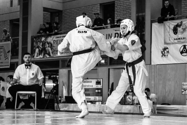 Ευρωπαϊκό Πρωτάθλημα Kyokushin Παγκόσμια Ένωση (Kwu) για παιδιά και νεολαία 2017. Βερολίνο. Γερμανία. — Φωτογραφία Αρχείου