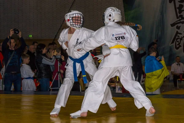 Europees kampioenschap Kyokushin World Union (Kwu) voor kinderen en jongeren, 2017. Berlin, Duitsland — Stockfoto