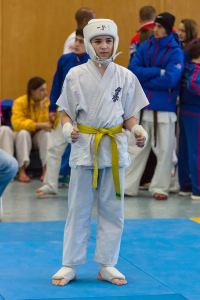 Europees kampioenschap Kyokushin World Union (Kwu) voor kinderen en jongeren. Berlin, Duitsland-2017 — Stockfoto