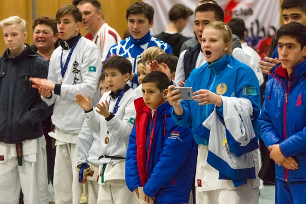 Mistrovství Evropy Kyokushin World Union (Kwu) pro děti a mládež. Berlin, Německo 2017 — Stock fotografie