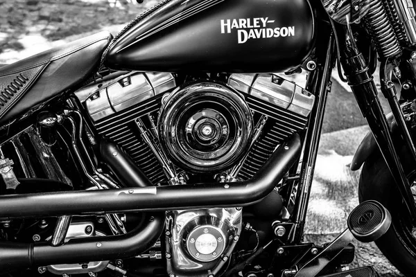 Fragment van Harley-Davidson motorfiets, close-up. — Stockfoto