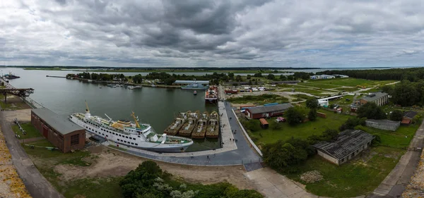 Panoramic view of Peenemuende seaport on the Baltic Sea island of Usedom — Stock Photo, Image