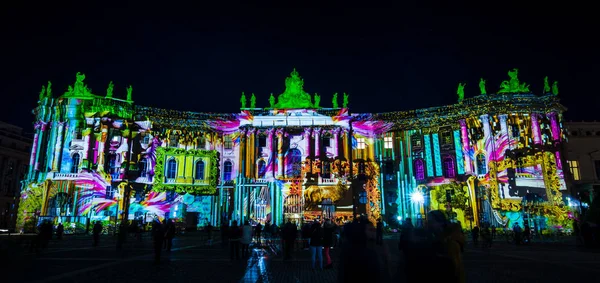 Berlin Oktober 2017 Fasad Byggnaden Fakulteten Lag Humboldtuniversitetet Festival Belysning — Stockfoto