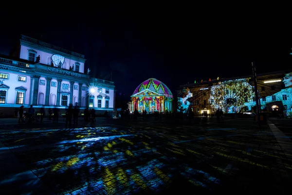 Berlin Oktober 2017 Hedwig Cathedral Center Staatsoper Vänster Hotel Roma — Stockfoto