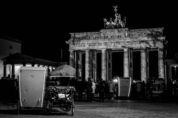 Berlín Octubre 2017 Famosa Puerta Brandeburgo Iluminación Del Festival Festival — Foto de Stock